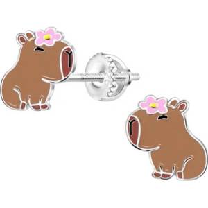 Kathryn' s Bracelets Детски сребърни обеци Капибара (ДОК)