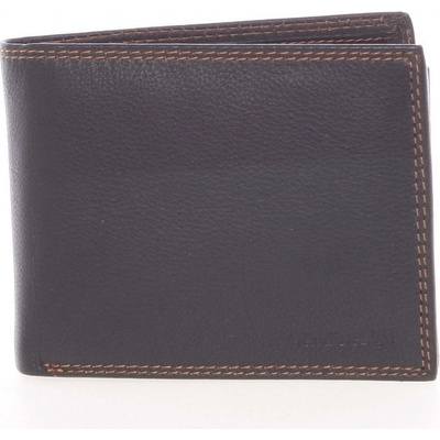 SendiDesign kvalitná pánska kožená voľná peňaženka Sabastian čierna čierna