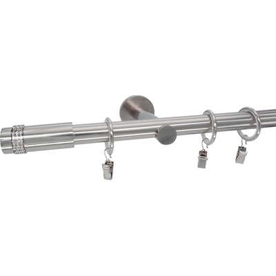 KovovégarnýžeCZ Astra modern 19 mm Dvouřadá Kroužky s žabkou nerez 160 cm