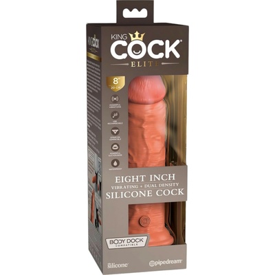 King Cock 8 ohybný realistický vibrátor 25 cm