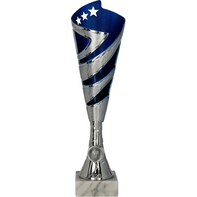 Plastová trofej Stříbrno-modrá 38 cm