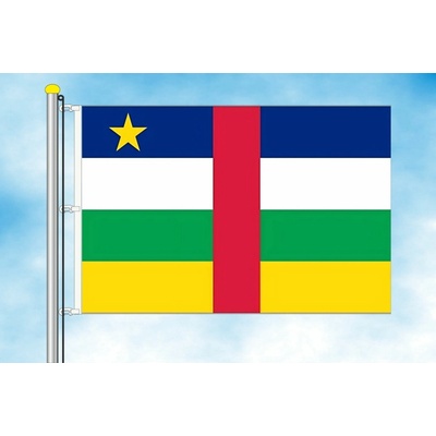 LIBEA, s.r.o. Vlajka Středoafrické republiky Rozměr: 30×45 cm, Uchycení: Karabiny na stožár