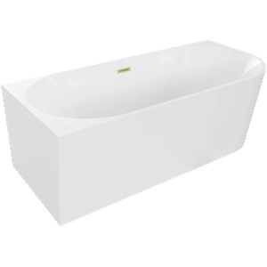Mexen Mia 180x80 cm left white/brushed gold (52691808000L-55)