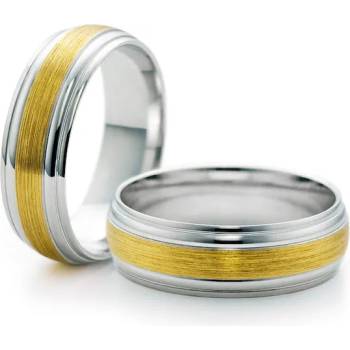 Image 1 of SAVICKI Сватбени халки: двуцветно злато, полукръгъл профил. 6 мм