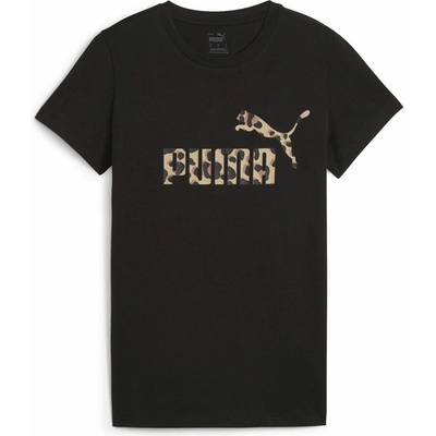 Puma Dámske tričko ESSENTIALS + ANIMAL GRAPHIC TEE čierna béžová
