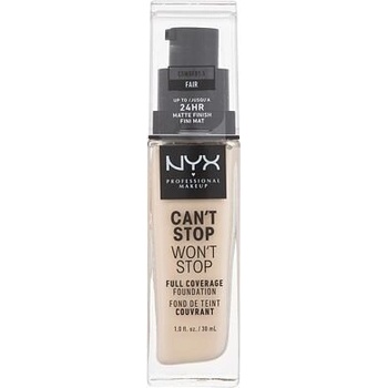 NYX Professional Makeup Can't Stop Won't Stop 24 hour Foundation Vysoce krycí make-up 1.5 Fair 30 ml