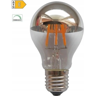 Diolamp LED žiarovka LED Filament zrkadlová žiarovka A60 8W/230V/E27/2700K/900Lm/180°/DIM strieborný vrchlík ELIOR8WWDIMS
