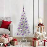 vidaXL Коледно дърво с 150 LED светодиода Сребрист 120 cm PET (B.V.)