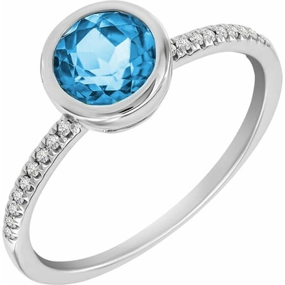 Eppi Nebeský topaz ve zlatém prstenu s diamanty Nyusha R32185