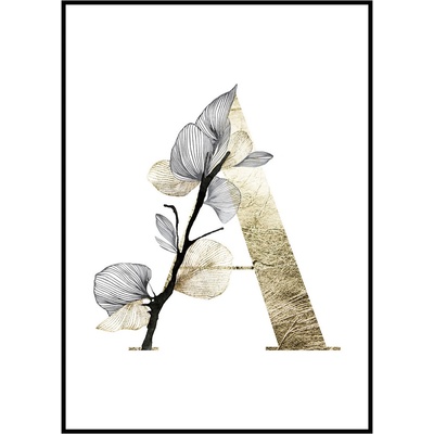 Jen tak z lásky Plakát První písmeno jména - zlatá Rozměr plakátu: 50 x 70 cm, Materiál plakátu: 200 g papír, Pozadí: Bílá, Písmeno: A