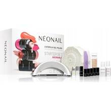 NeoNail Adorable Spread Love, Merry Bright, Shinny Rose, Rosy Memory, Candy Cane gél na nechty 5 x 3 ml + podkladový lak na nechty 7,2 ml + vrchný lak na nechty 7,2 ml + LED 21W/48 LED lampa na úpravu