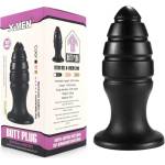 Анален разширител с вдлъбнатини, 25, 4см. - X-Men Butt Plug Black (XMEN000169)
