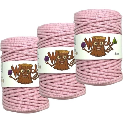 Woody Crafts 3x Woody 5 mm – Pudrová růžová (100m)