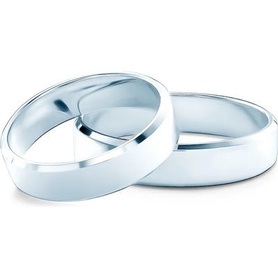 SAVICKI Сватбени халки: бяло злато, скосени. 5 мм