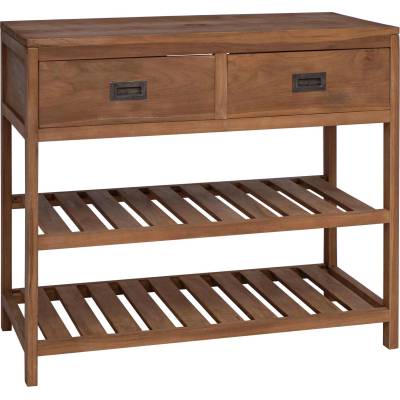 vidaXL Шкаф за баня Натурално 90 x 45 x 75 cm Солидно тиково дърво (42026908)