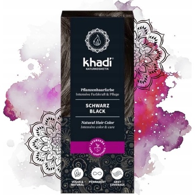 Khadi rastlinná farba na vlasy čierna 100 g