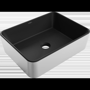 Mexen Catia миялна мивка върху плот 48 x 37 см, черна мат/сребърна - 21314874 (21314874)