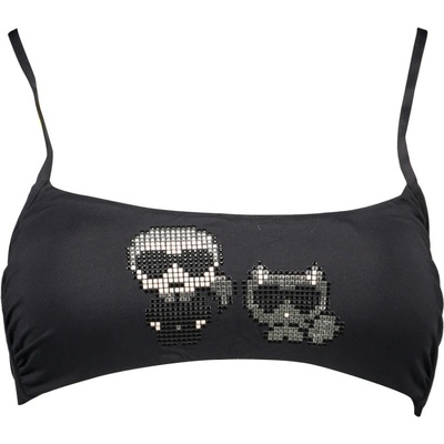 Karl Lagerfeld Beachwear Perfektné dámske plavky Vrchný diel Čierna