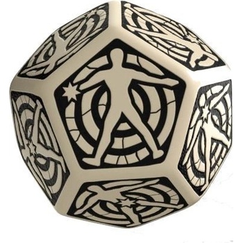 Kostka D12 Hit Location béžovo-černá