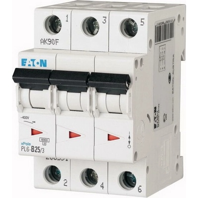 Eaton PL6-B25/3 char B, 6kA 25A 286591