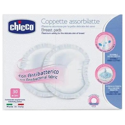 Chicco Breast Pads White jednorazové vložky do podprsenky 30 ks