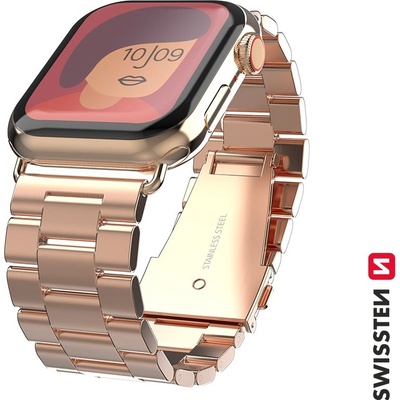 Swissten Kovový Remienok Apple Watch 38-40 mm ružovozlatý 46000303