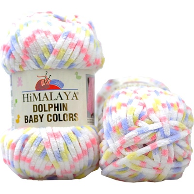 Himalaya příze Dolphin Baby Colors 80417 bílá, modrá, žlutá, růžová