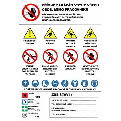 Bezpečnostní tabule - Zemní práce, 67x100 cm, banner