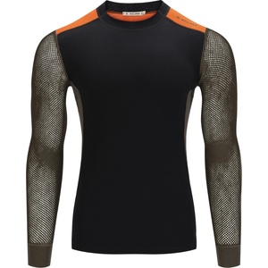 Aclima Мъжко мериносово термобельо Aclima WoolNet Hybrid Crewneck Merino base layer - Jet Black / Tarmac / Gold Flame (015-2196-0112)