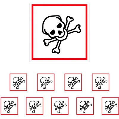 Walteco Symbol GHS 06 – TOXICKÉ 100x100mm, samolepka Množstvo: 10 ks , 20137BP2