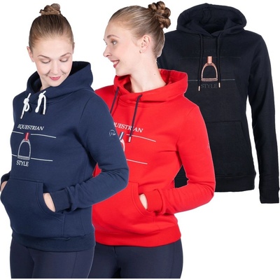 HKM Mikina Hoody Equine Sports černá – Zboží Dáma