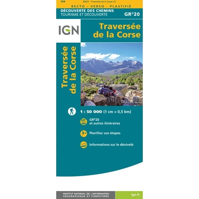 mapa Corsica GR20 traversée 1:50 t.