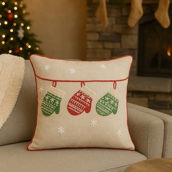 Eurofirany Vianočná vianočné rukavičky natura Polyester UNI 45 x 45 cm