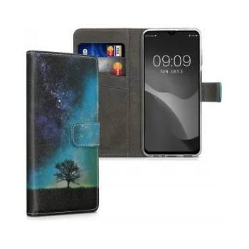 Image 1 of kwmobile Флип калъф с дизайн дърво за Samsung Galaxy M33 5G - син