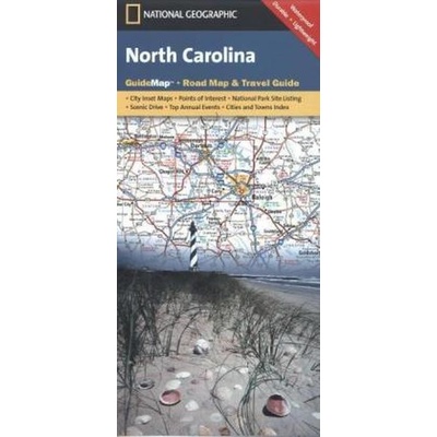 Carolina Sever USA cestovní mapa GPS komp. NGS