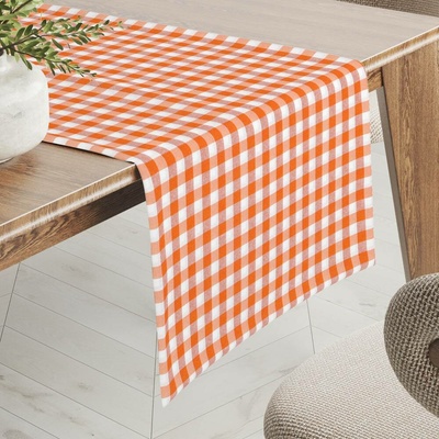 Biante běhoun Rebeka RE-005 Oranžovo-bílá kostka střední 35x120 cm