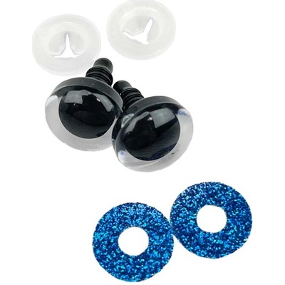 Pro Háčkování Oči bezpečnostní třpytivé tmavě modré, 14 mm