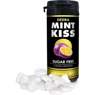 Dedra Mint Kiss marakujovo-mätové osviežujúce pastilky bez cukru 28 g