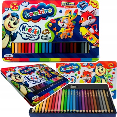 Bambino KX4224 drevené pastelky v kovovej krabičke