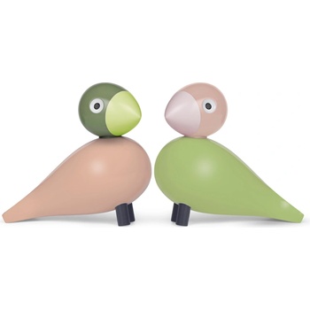 Kay Bojesen Дървена украса Lovebirds зелена и розова 2 бр (39357)