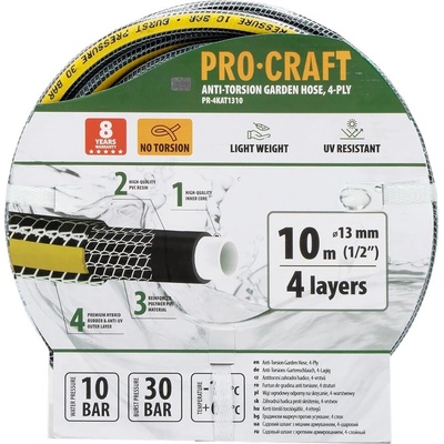 Procraft Čierno-žltá PR-4KAT1310 4-vrstvová 1/2" 10 m