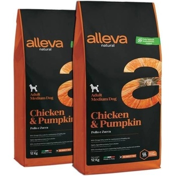 Alleva Natural Adult Medium Chicken and Pumpkin 2 x 12 kg