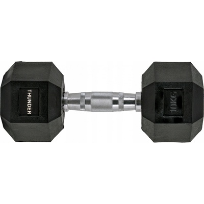 Thunder Potažené pogumované činky s pevnou hmotností 1 x 10 kg