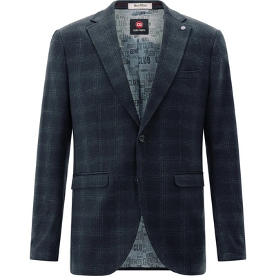sivomodré sako s jemným károm CLUB OF GENTS slim fit