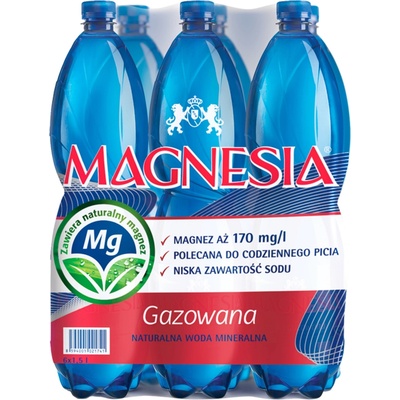 Magnesia Prírodná minerálna voda sýtená 6 x 1,5 l