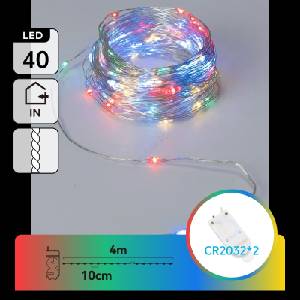 Aigostar - LED коледна гирлянда 40xLED/2x3V 4m многоцветна (AI2973)