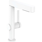 Hansgrohe Finoris - Смесител за мивка 230, с Push-Open изпразнител и изтеглящ се душ, EcoSmart, бял мат 76063700 (76063700)