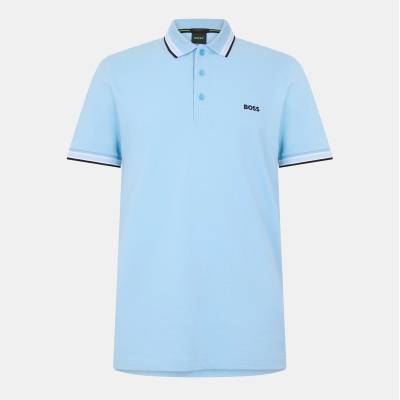 Boss Блуза с яка Boss Mens BOSS GREEN Paddy Polo Shirt with Contrast Tipping - PstlBlue 455