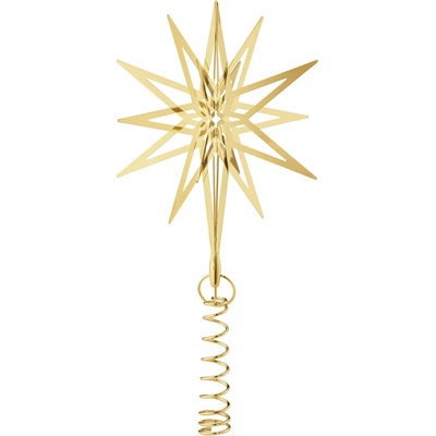 Georg Jensen Pozlacená vánoční ozdoba / špice na stromeček Lyra Star Small, zlatá barva, kov