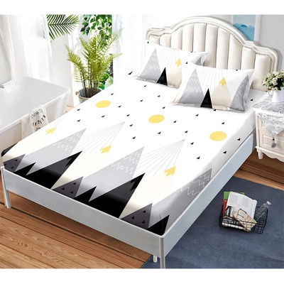 EmonaMall Долен чаршаф с ластик и две калъфки (за матрак от 160x200 до 180x200) EmonaMall, 3 части - Модел S14979 (S14979-66666l)